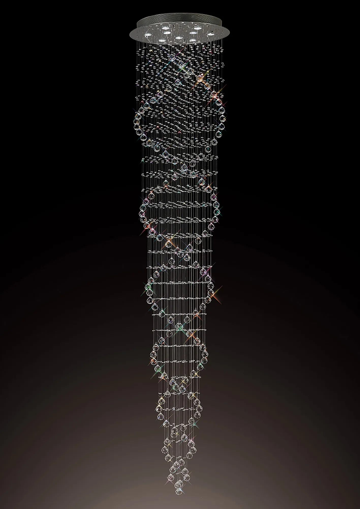 IL31377  Colorado Crystal Pendant 9 Light (19.8kg) Polished Chrome